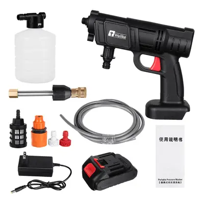 (US Plug, One Battery) 2000W 90Bar 22000mAh Cordless High Pressure Car Washer Spray Water Pump P