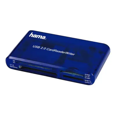 Hama 00055348" 35in1 USB 2.0 Multi Card Reader, SD/CF/MS/xD/SM - Blue