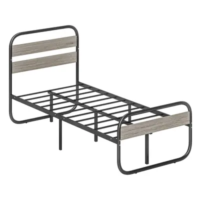 HOMCOM 3ft Metal Platform Single Bed Frame with Under Bed Storage