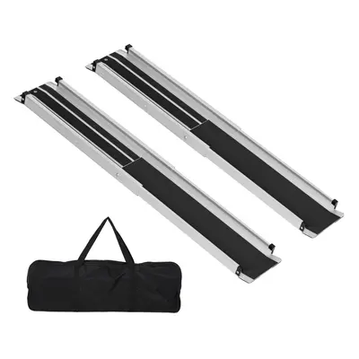 HOMCOM Aluminium Telescopic Wheelchair Ramps, 122cm, 270kg, Folding Ramp