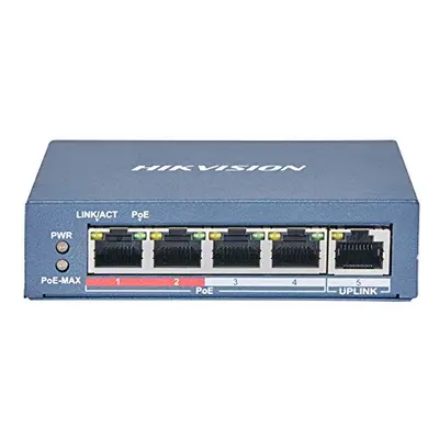 Switch HIKVISION POE 10/100M Unmanaged, +1 Porta Uplink da 100M, 802.3af/at