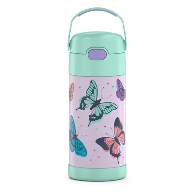 THERMOS FUNTAINER Water Bottle with Straw Ounce Butterfly Frenzy Kids Stainless Steel Vacuum Ins