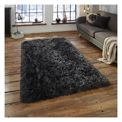 (120x170cm) Polar PL95 Rugs in Charcoal Modern Thick Hand Tufted Shaggy Deep Soft Mats