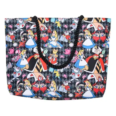 Disney Tote Alice in Wonderland Queen Hearts Cheshire Cat Mad Hatter P