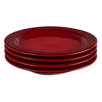 Le Creuset Stoneware Set of Salad Plates 8.5"" each Cerise