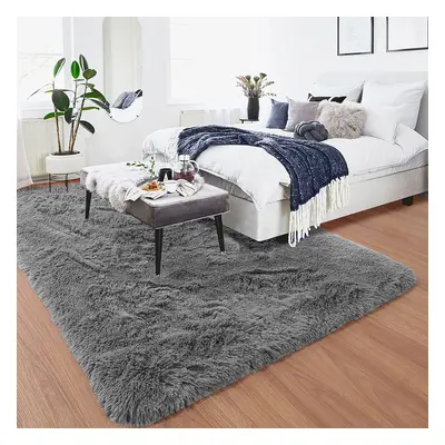 (200cm x 290cm (6ft 7" x 9ft 6"), Grey Shaggy Rugs) Fluffy Rug Non-Slip Shaggy Rugs Living Room 