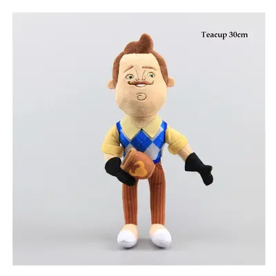 (Teacup 30cm) Hello Neighbor Flashlight Butcher Neighbor Plush Figure Toy Stuffed Doll