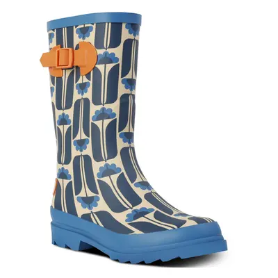 (4 UK, Navy Tall Flowers) Regatta Womens Orla Kiely Quarter Adjustable Patterned Wellington Boot