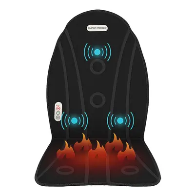 2-in-1 Car Seat Vibrating Heated Massage Cushion Home Office Chair Back Relax