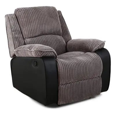 (Grey) Postana Jumbo Cord Fabric Recliner Armchair Sofa Lounge Home Reclining Chair