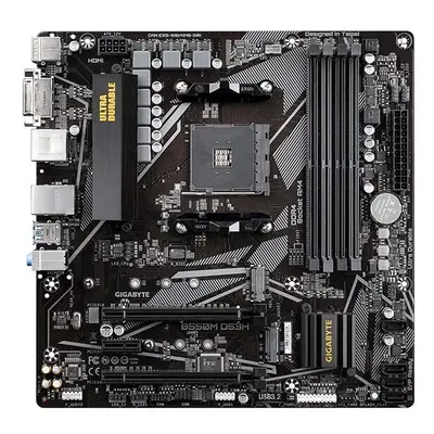 GIGABYTE B550M DS3H AM4 AMD B550 Micro ATX Dual M.2 SATA 6Gbs USB 3.2 PCIE 4.0