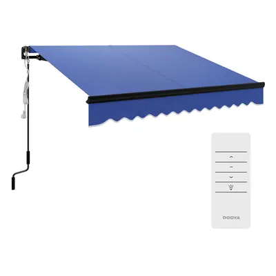 Outsunny 2.5 x 2m Electric Awning with LED Light and Remote Controller Blue