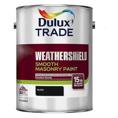 Dulux Weathershield Smooth Masonry Paint 5L Black