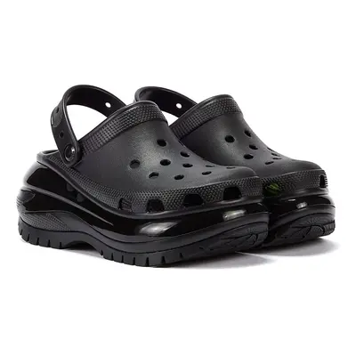 (Black, (Adults')) Crocs Classic Mega Crush Clog Women's Black Sandals