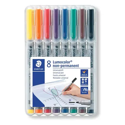 Staedtler WP8 Lumocolor Universal Non Permanent Medium Pens - Assorted Colours