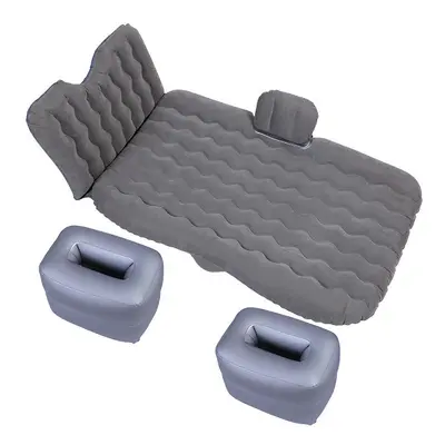 (Grey velvet storage square pier) Car Inflatable Bed Can Be Used Inside Sedan SUV With Head Guar