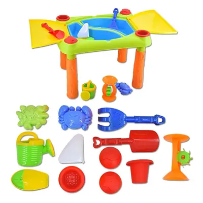 Sand and Water Outdoor Activities Play Table for Kids with Double Compartment, Lids and Over Acc