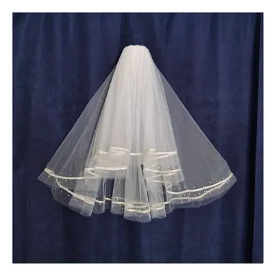 Wedding Veil With Comb Tiers Ribbon Edge Veil Bridal Wedding Hair Accessories