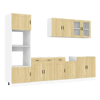 (sonoma oak) vidaXL Piece Kitchen Cabinet Set Kalmar Sonoma Oak Engineered Wood