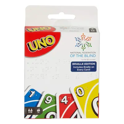 Mattel Games UNO Braille Card Game for Kids & Adults with Cards Specially Designed for Blind and