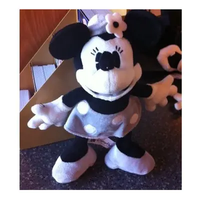 Disney Minnie Mouse Black and White Collectible Plush Doll NEW