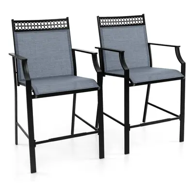 Outdoor Patio Chair Set of Home Patio Counter Height Chairs w/Footrest