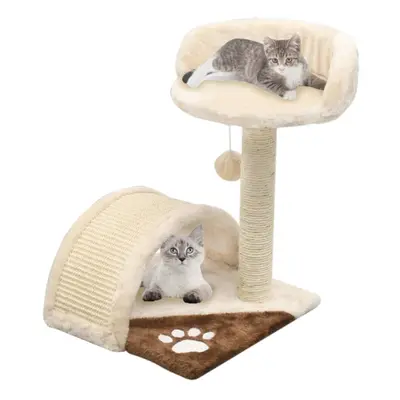 vidaXL Cat Tree with Sisal Scratching Post 40cm Beige and Brown Play Centre