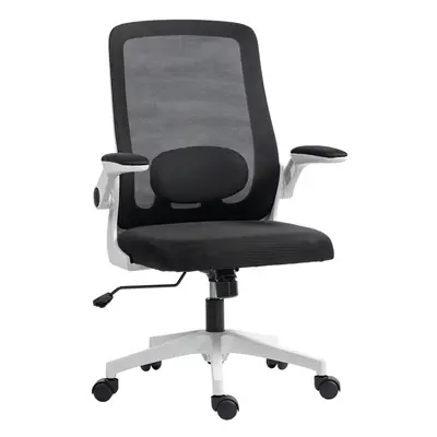 HOMCOM Mesh Desk Chair with Tilt Function, Lumbar Support, Black