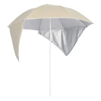 (sand) vidaXL Beach Umbrella with Side Walls Sand Parasol Sunshade Shelter Canopy