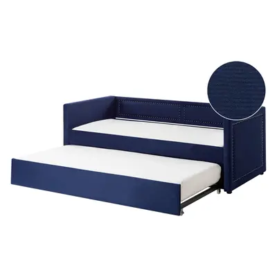 Trundle Bed Corduroy MIMIZAN x cm (EU Single) Navy Blue