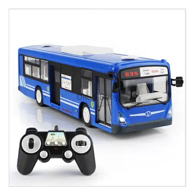 (Blue RC BUS) RC Car Channel 2.4G Remote Control Bus City Express High Speed One Key