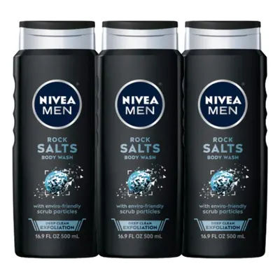 Nivea Men Deep Clean Rock Salts Body Wash Exfoliating Rock Salt Body Wash Pack of 16.9 Fl Oz Bot