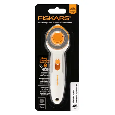 Fiskars Easy Change Stick Rotary Cutter 45mm-Orange / White