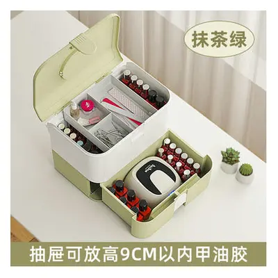 (Matcha green, 32cm*20cm*25cm) Handicular Cosmetics Storage Box Anti -Dust Lipstick Lipstick Pla