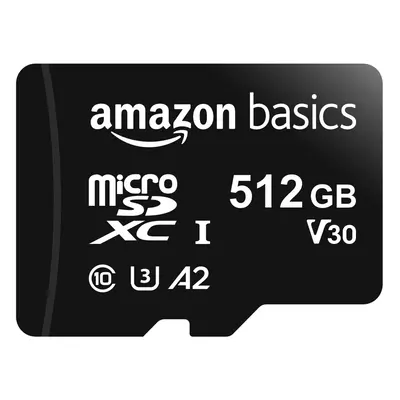 Amazon Basics Micro SDXC Memory Card with Full Size Adapter A2 U3 Read Speed up to MB/s GB Black