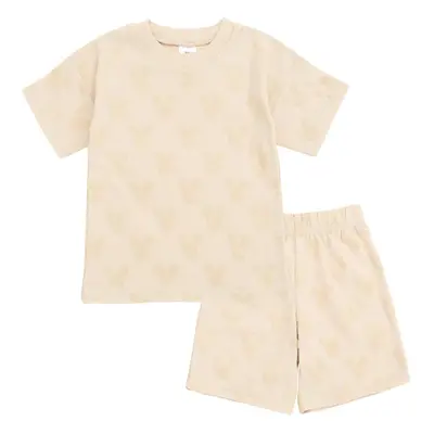 Disney Mickey Mouse Toddler Boys French Terry T-Shirt and Shorts Outfit Set Beige 4T