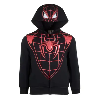 Marvel Avengers Boys Zip-Up Hooded Cosplay Sweatshirt Black Panther Hulk or Miles Morales Spider