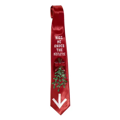 Forum Novelties Men's Mistletoe Christmas Tie, Multi, One Size