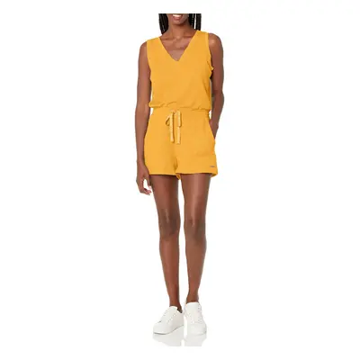 Calvin Klein Women's Casual Short Sleeve Romper Heather Ochre