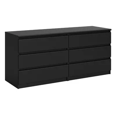 Wide Chest of Drawers (3+3) in Black Matt