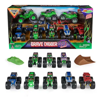 Monster Jam Grave Digger 40th Anniversary 8-Pack Monster Trucks with