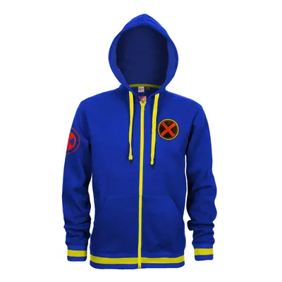 Marvel X-Men 90s Hoodies for Men Full Zip up Blue Hoodie Comics Hooded