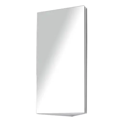 HOMCOM Bathroom Corner Wall Mirror Storage Cabinet Stainless Steel