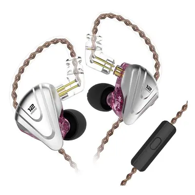 (Purple, With-Microphone) Earphone Terminator Hi-Fi DJ Monitor Super Bass 3.5mm Wired Stereo Hea