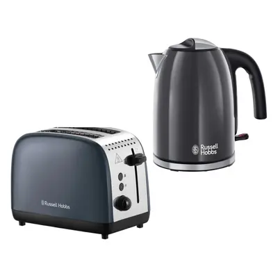 Russell Hobbs Colours Plus Grey 1.7L Kettle & Slice Toaster Set