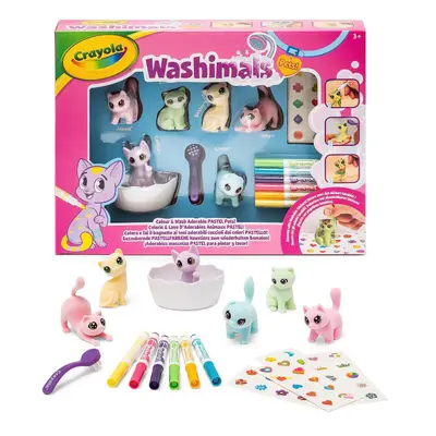 - Washimals Pets Activity Set with Stickers in Pastel Colours, for Colouring and Bathing Baby An