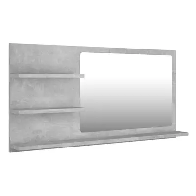 vidaXL Bathroom Mirror Concrete Grey Engineered Wood Washroom Mirror Furniture