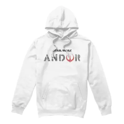 (L, White) Star Wars Mens Andor Logo Hoodie