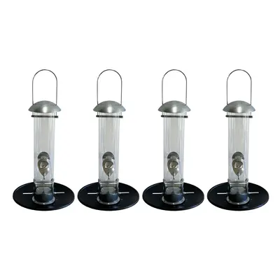 Heavy Duty Aluminium Bird Seed Feeder with Seed Catcher Tray- Set of