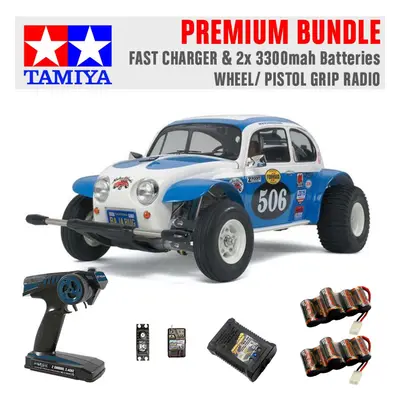 TAMIYA RC Sand Scorcher Off Road Buggy 1:10 Premium Wheel Radio Bundle